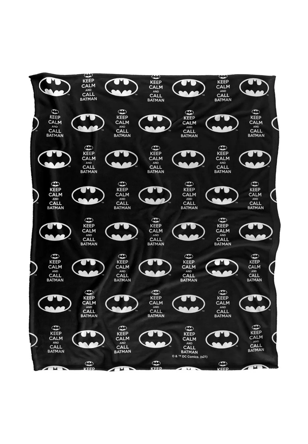 Batman Keep Calm & Call Pattern Officially Licensed Silky Touch Super Soft Throw Blanket 152x127 cm in White