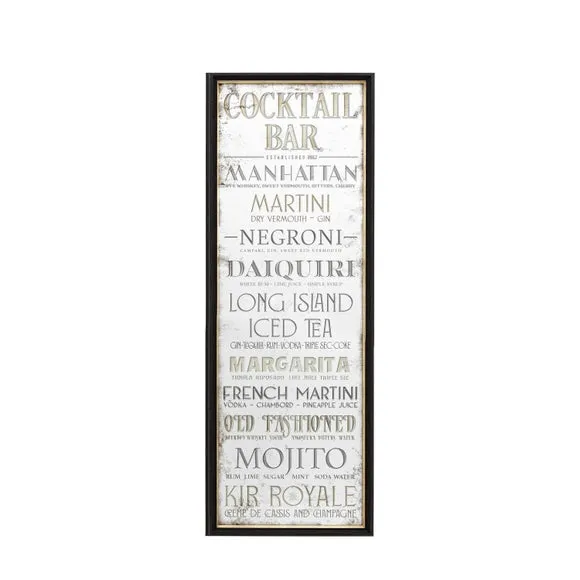 Cedar and Sage Antique Printed Cocktail Bar Wall Mirror