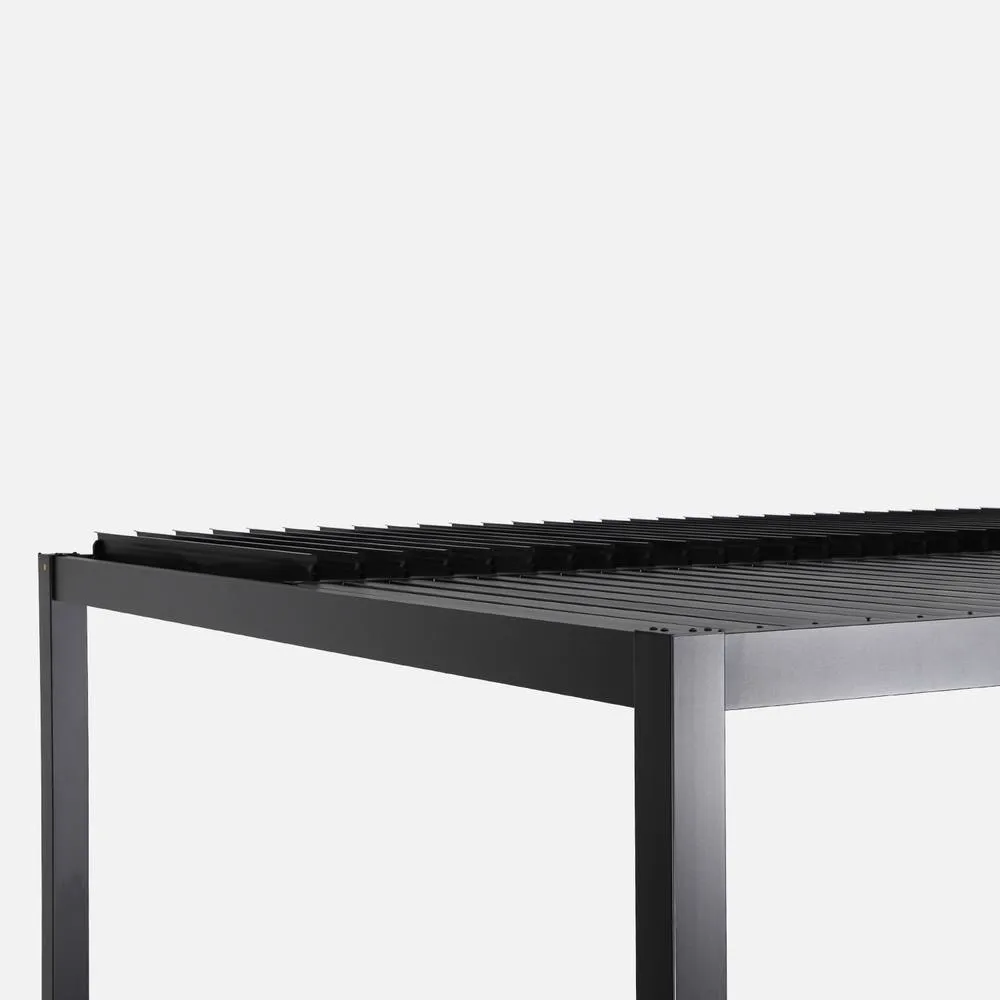 sweeek Louvered Pergola Aluminium & Steel 3 X 3m in Black 4