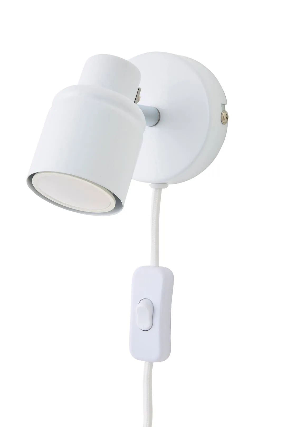 ValueLights Benton Single Adjustable Plug In Spotlight Wall Light in Silver 6
