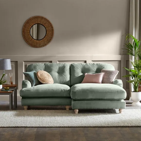 Martha Vintage Velvet Corner Chaise 1