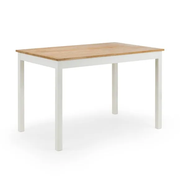 Coxmoor 4 Seater Rectangular Dining Table, Off White Solid Oak 2