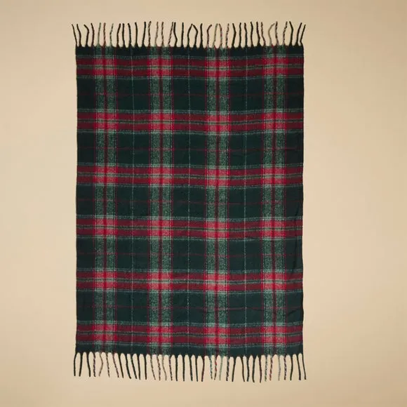 Tartan Faux Mohair Throw Blanket 130cm x 180cm 2