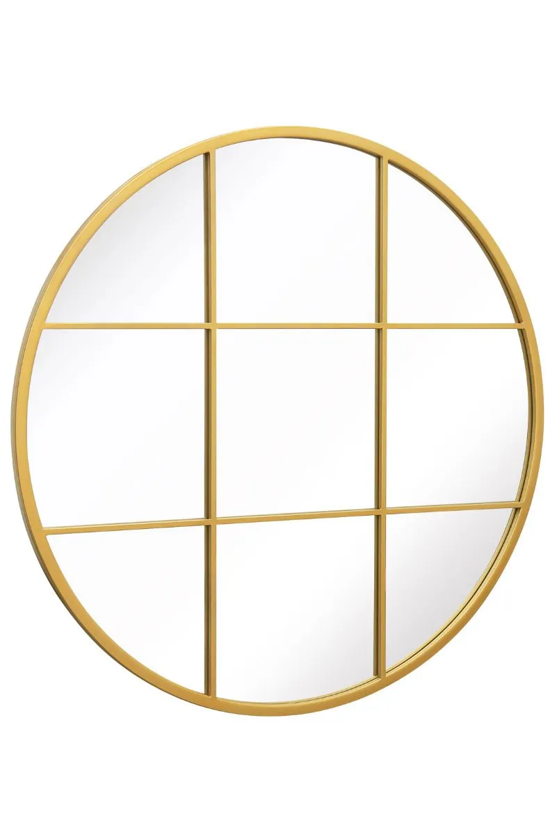 MirrorOutlet Gold Metal Frame Round Garden Wall Mirror 39" x 39" (100x100CM) 4