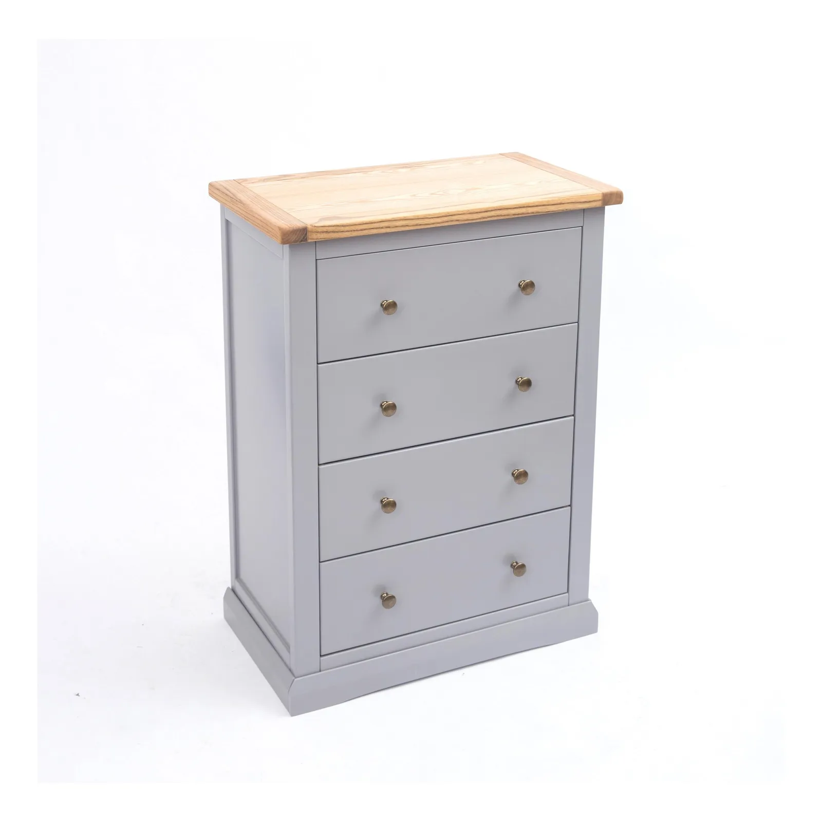 Cabinet Bits Rocca 4 Drawer Chest of Drawers Brass Knob in Grey 3