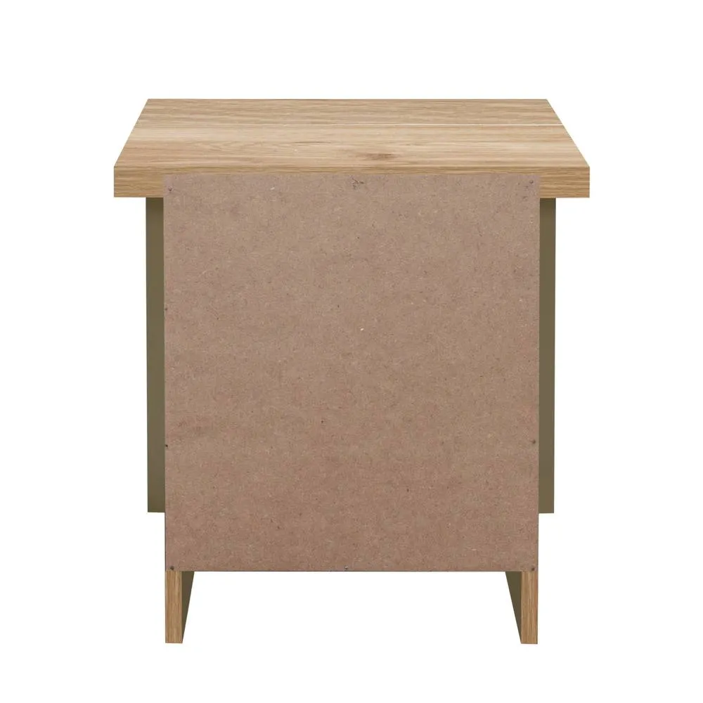 Birlea Bedside Cabinet Olive Green Oak Highgate 2 Drawer Bedside 4