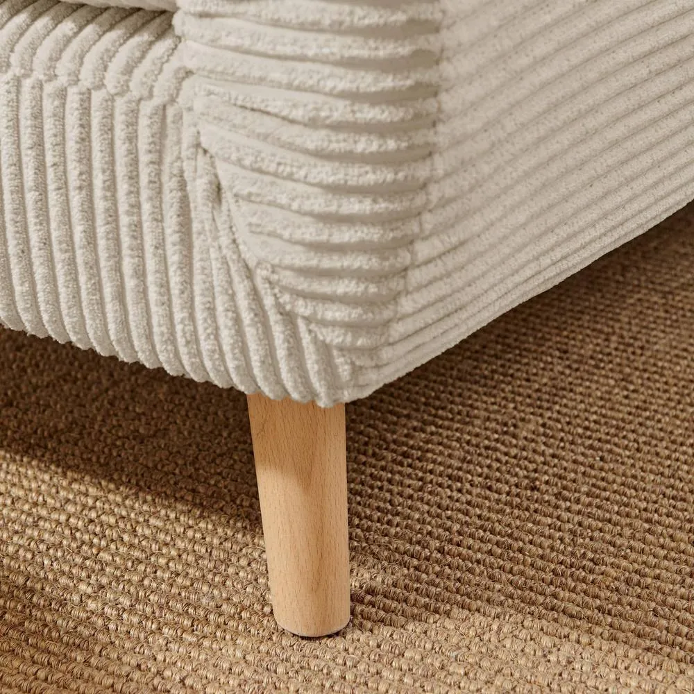 FurnitureboxUK Bobby Cream Jumbo Corduroy Single Folding Sofa Bed Chair 5