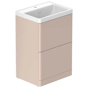 Nexa By VADO Veva Sunset Pink Freestanding Vanity Unit & Mineral Cast Basin - 500mm