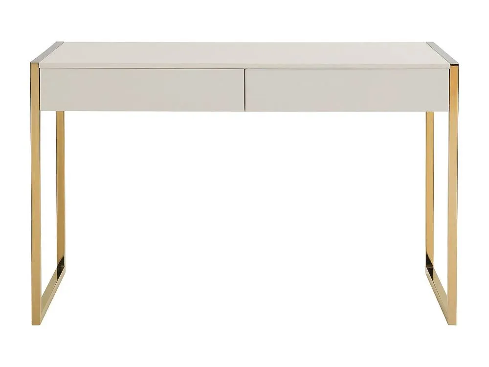 Vente-unique Desk With 2 Drawers - MDF & Metal - Beige & Gold - MASON 2