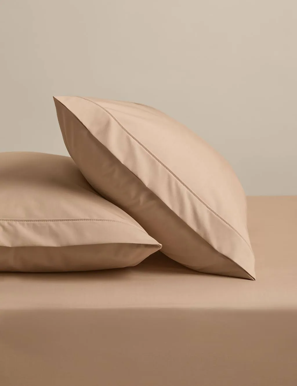 M&S 2 Pack Egyptian Cotton Pillowcases Biscuit