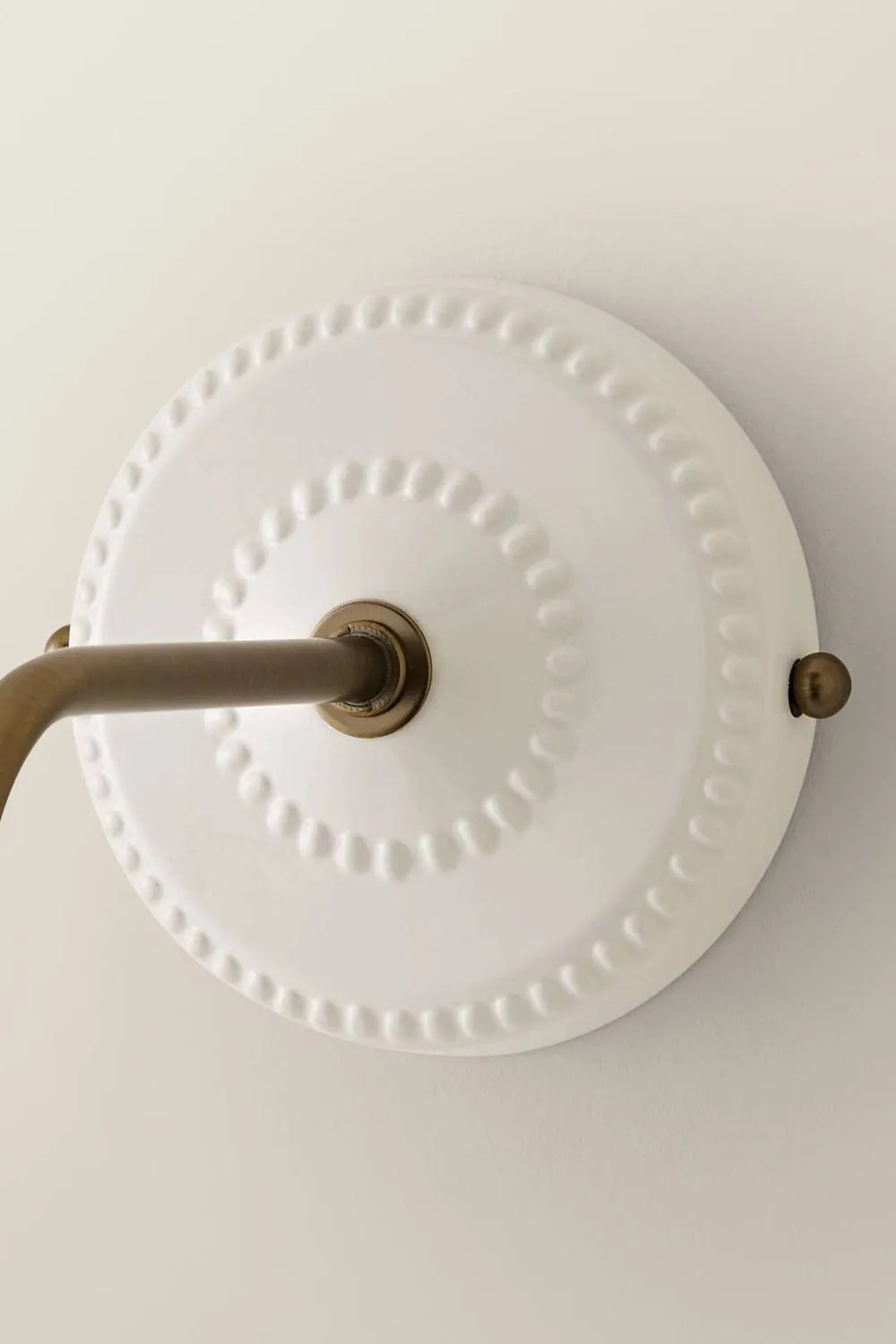 ValueLights Burford White Ceramic Ribbed Adjustable Drop Wall Light with Bulb in Cream 4