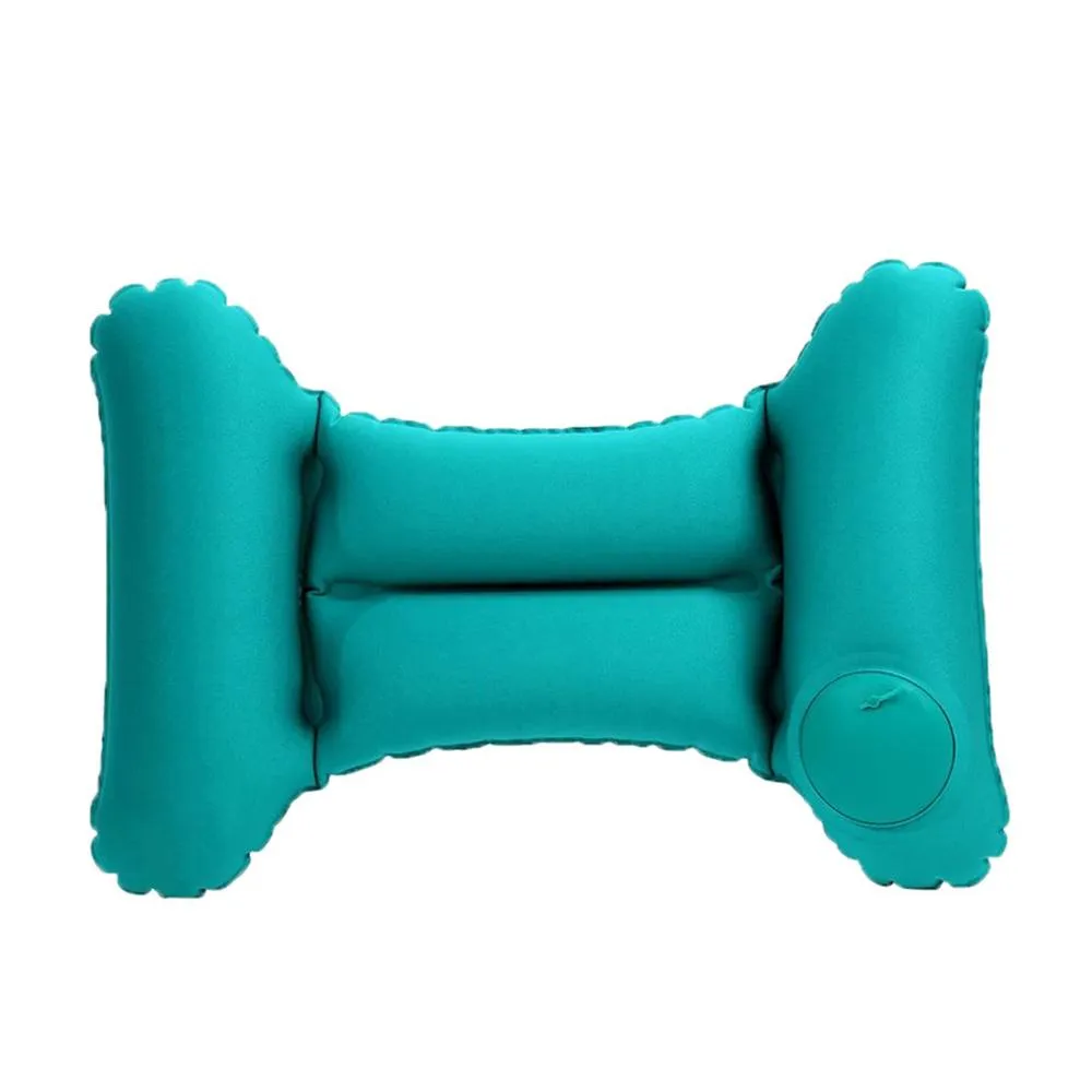 Quipulse H-Shaped Manual Press Inflatable Lumbar Cushion in Green