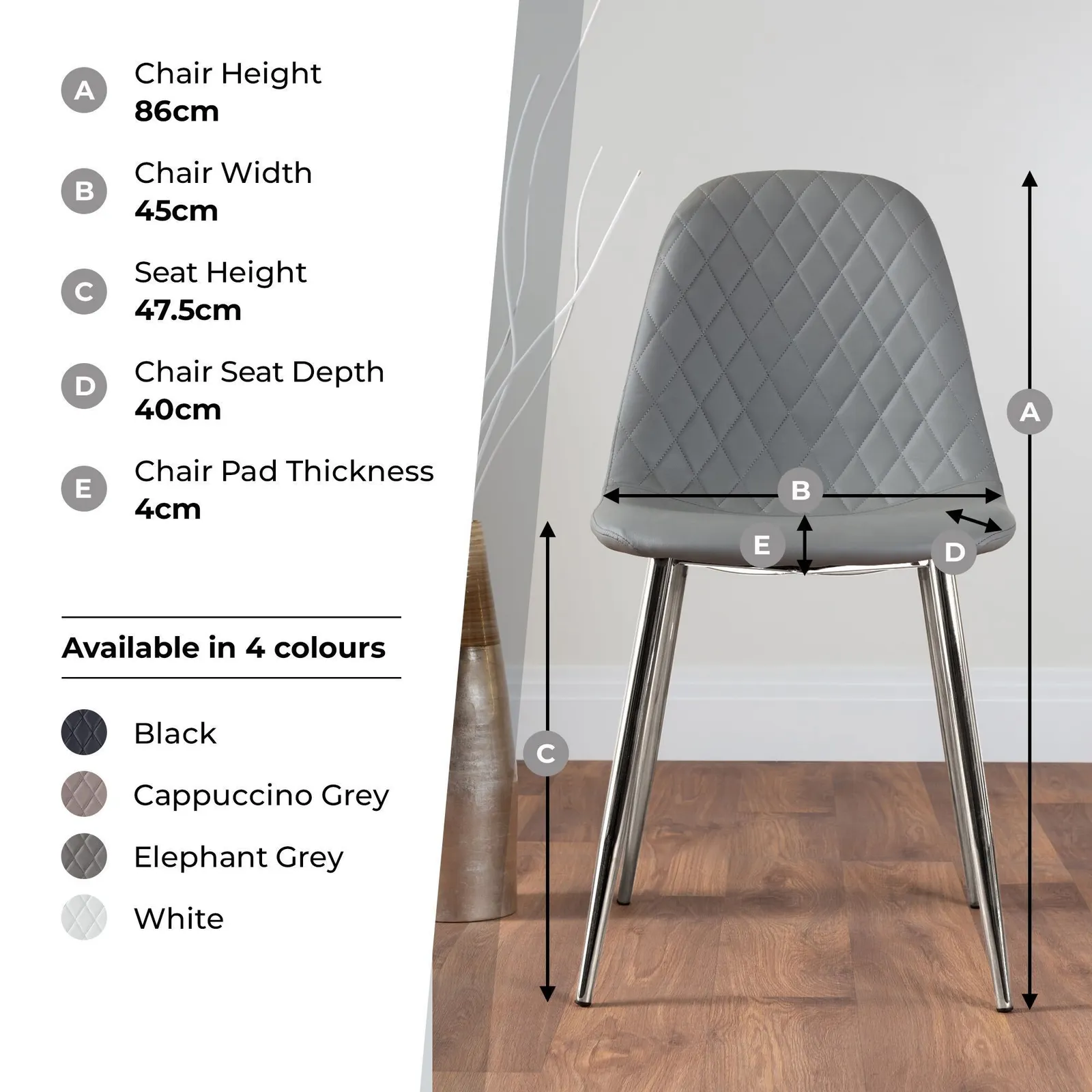 FurnitureboxUK 2x Corona Black Leg Faux Leather Dining Chair 6