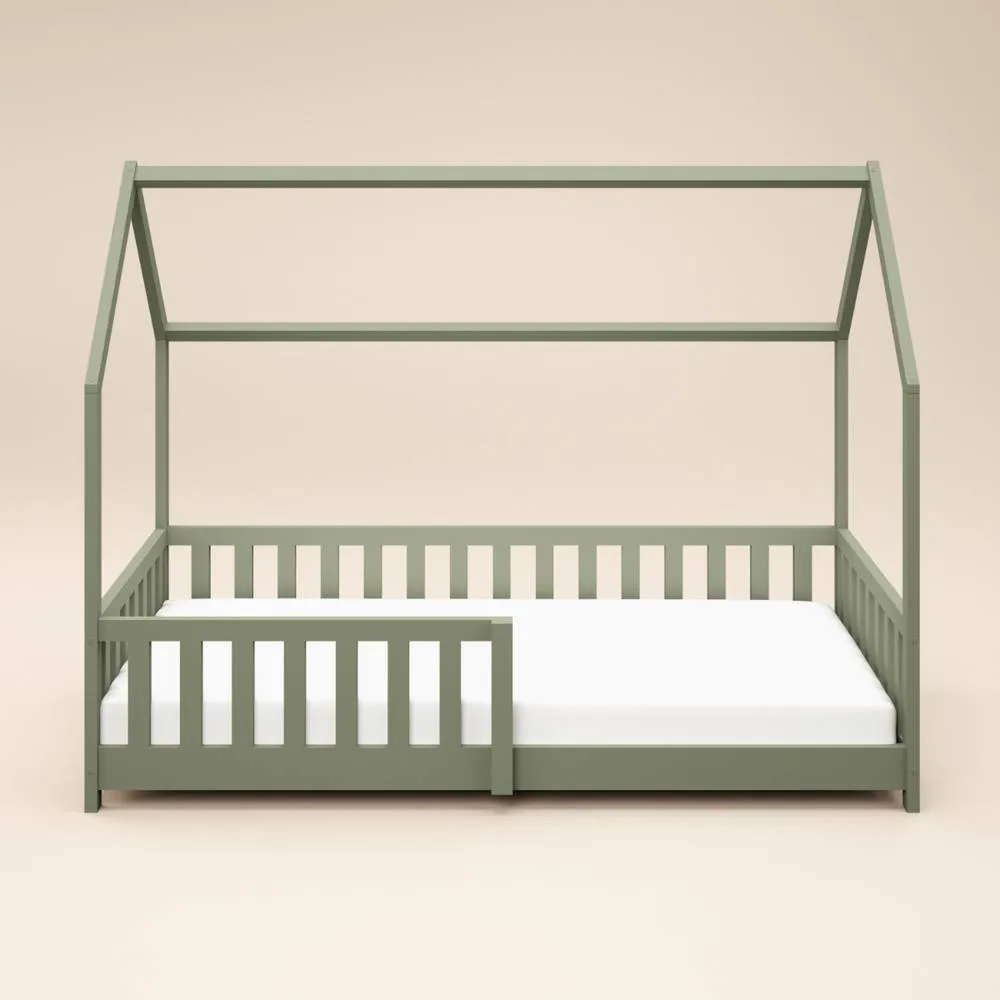 Flair Explorer Wooden Playhouse Bed with Rails in Green 3