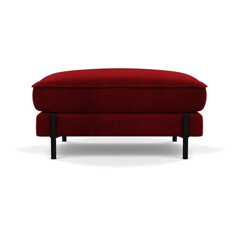 Heal's Tortona Footstool Smart Luxe Velvet Mulberry