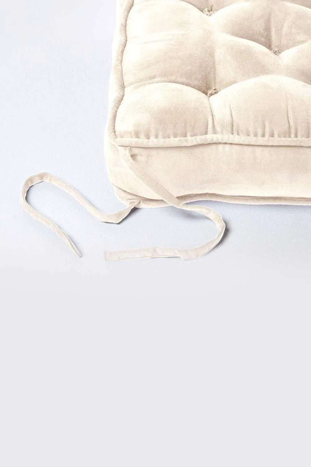 Homescapes Faux Suede Dining Chair Booster Cushion in Cream 4