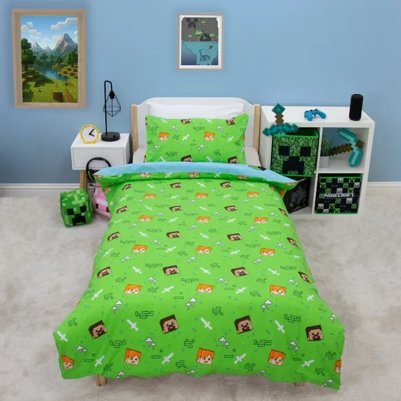 Minecraft Levels Polycotton Duvet Cover & Pillowcase Set 3