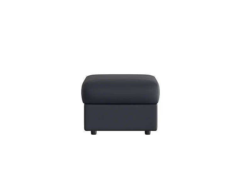 Davide Leather Footstool - Torello Blu