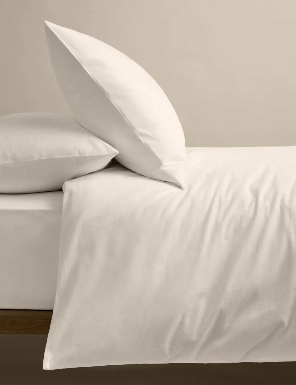 M&S Pure Cotton Brushed Bedding Set Linen