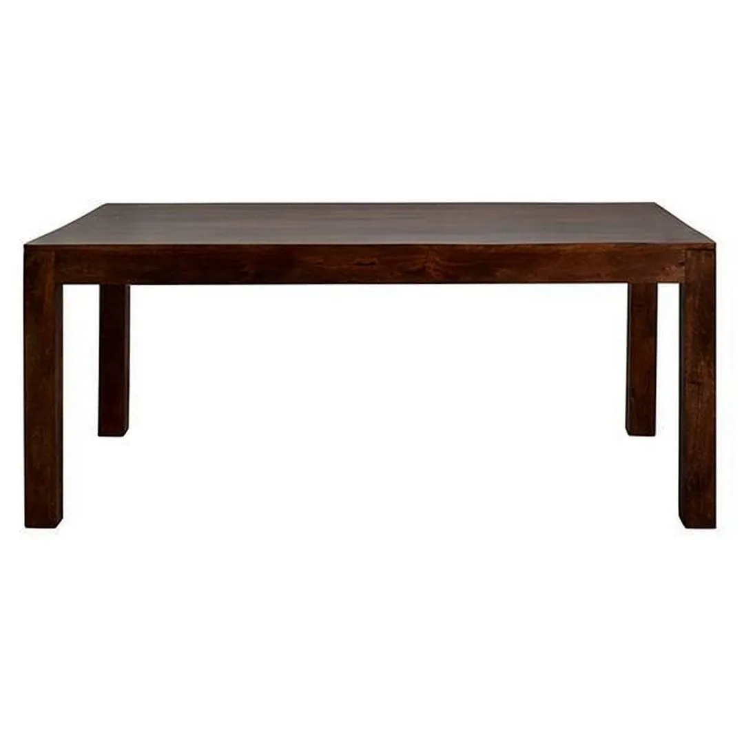 Indian Hub Toko Dark Mango Large Dining Table - Solid Mango Wood L90xW180xH76 cm in Brown