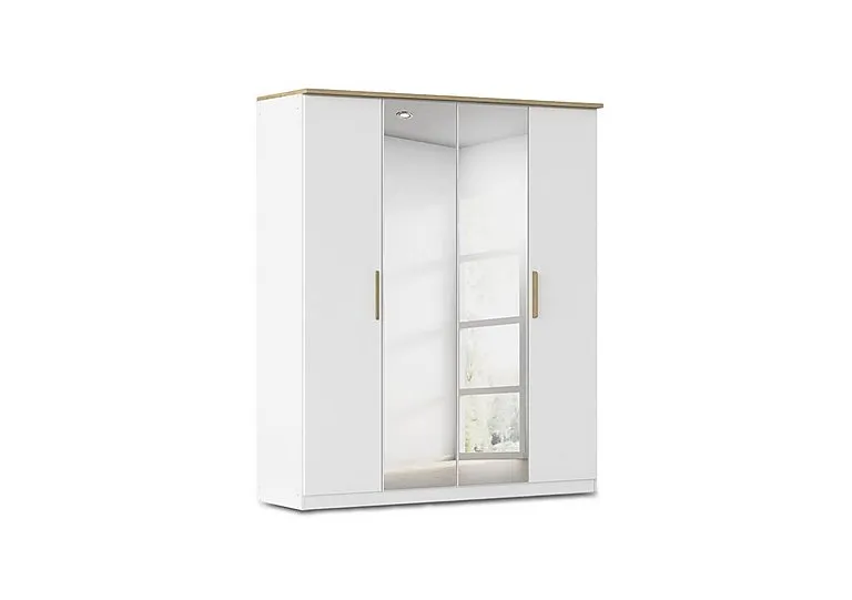 Flavia 181cm 4 Door Decor Hinged Wardrobe with 2 Mirror Doors
