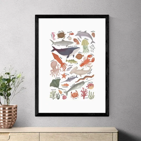 East End Prints Ocean Life Chart by Kid of the Village 1