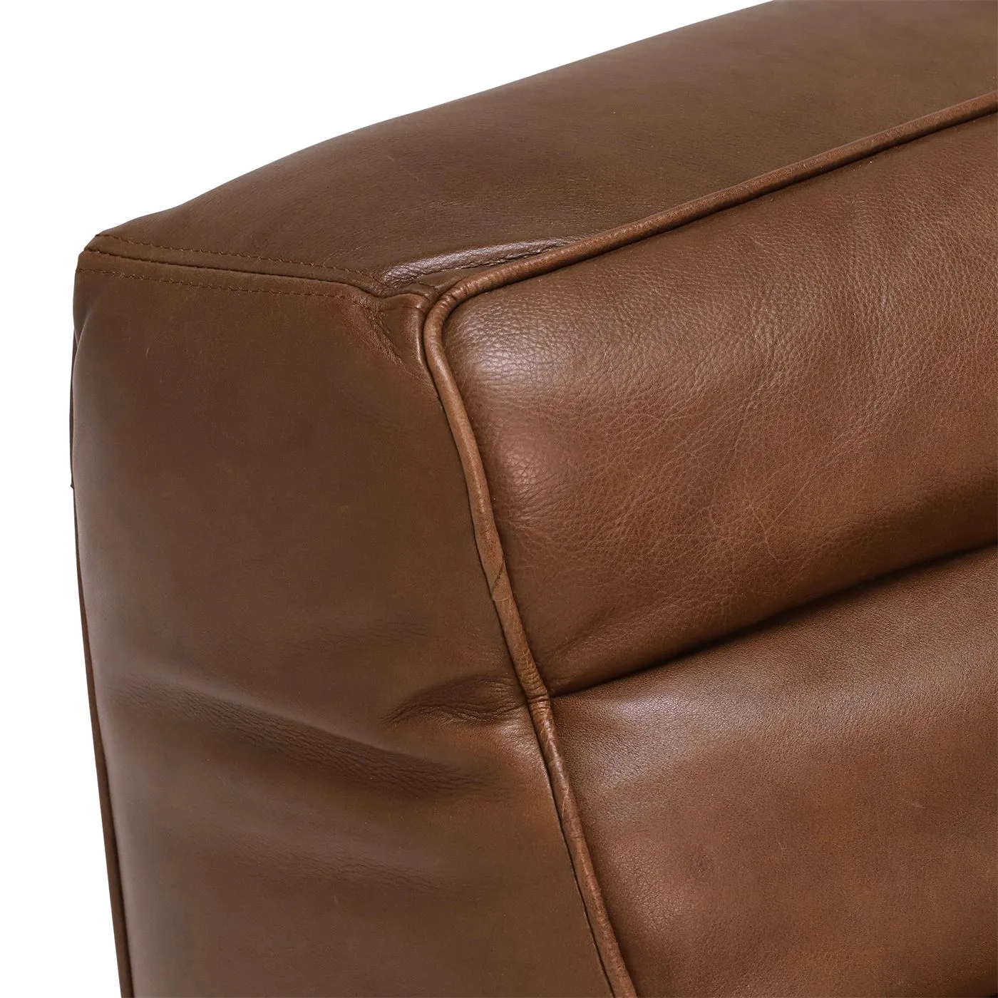 Timothy Oulton Shabby Sectional 1 Seater Modular Sofa, Brown Leather | Barker & Stonehouse 4
