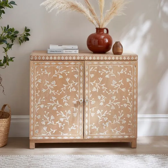 Florrie Carved Small Sideboard, Mango Wood