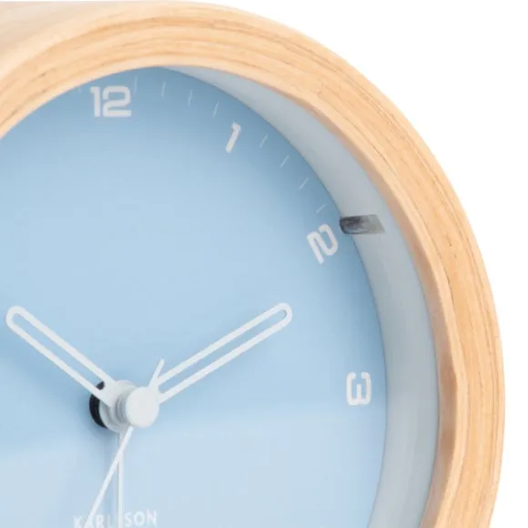 Karlsson Gentle Round Wooden Alarm Clock 4