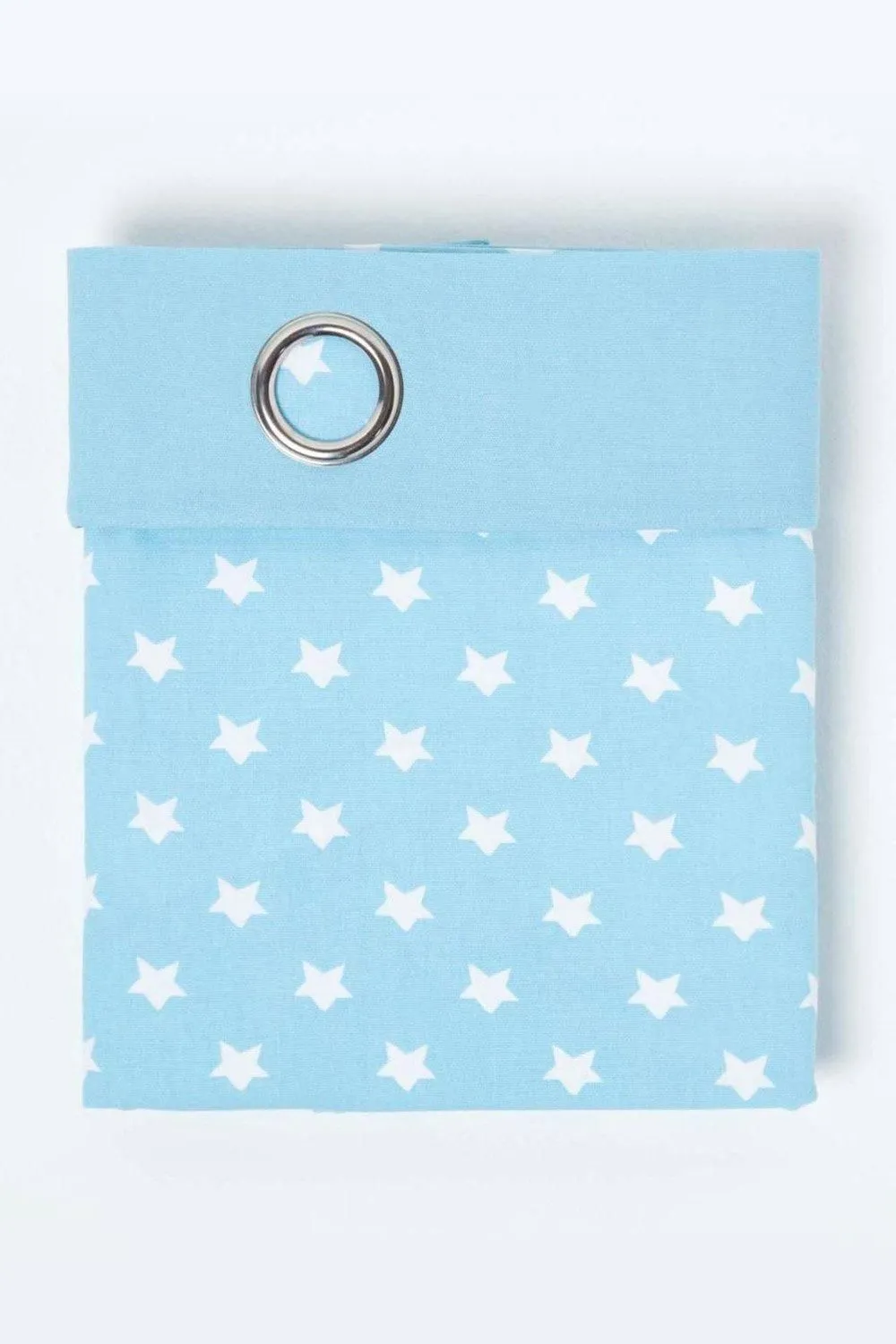 Homescapes Cotton Stars Blue Ready Made Eyelet Curtain Pair 3