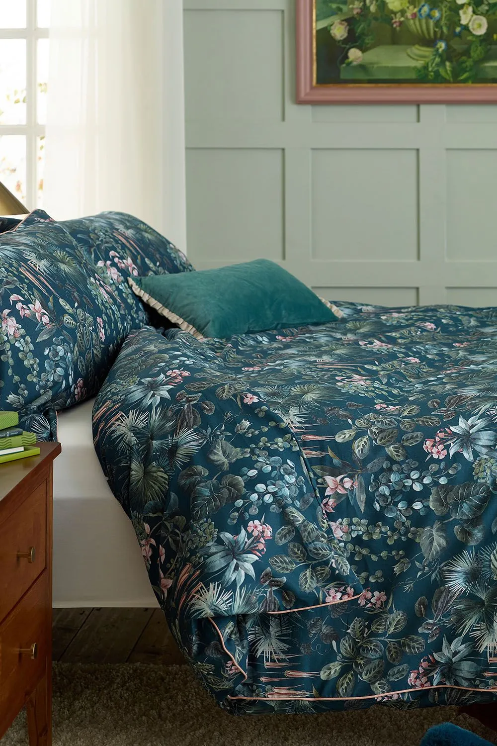 Deyongs Tropical Leaves Digitally Printed Duvet Cover Set - 100% Cotton Soft Piped Bedding | 1846 2