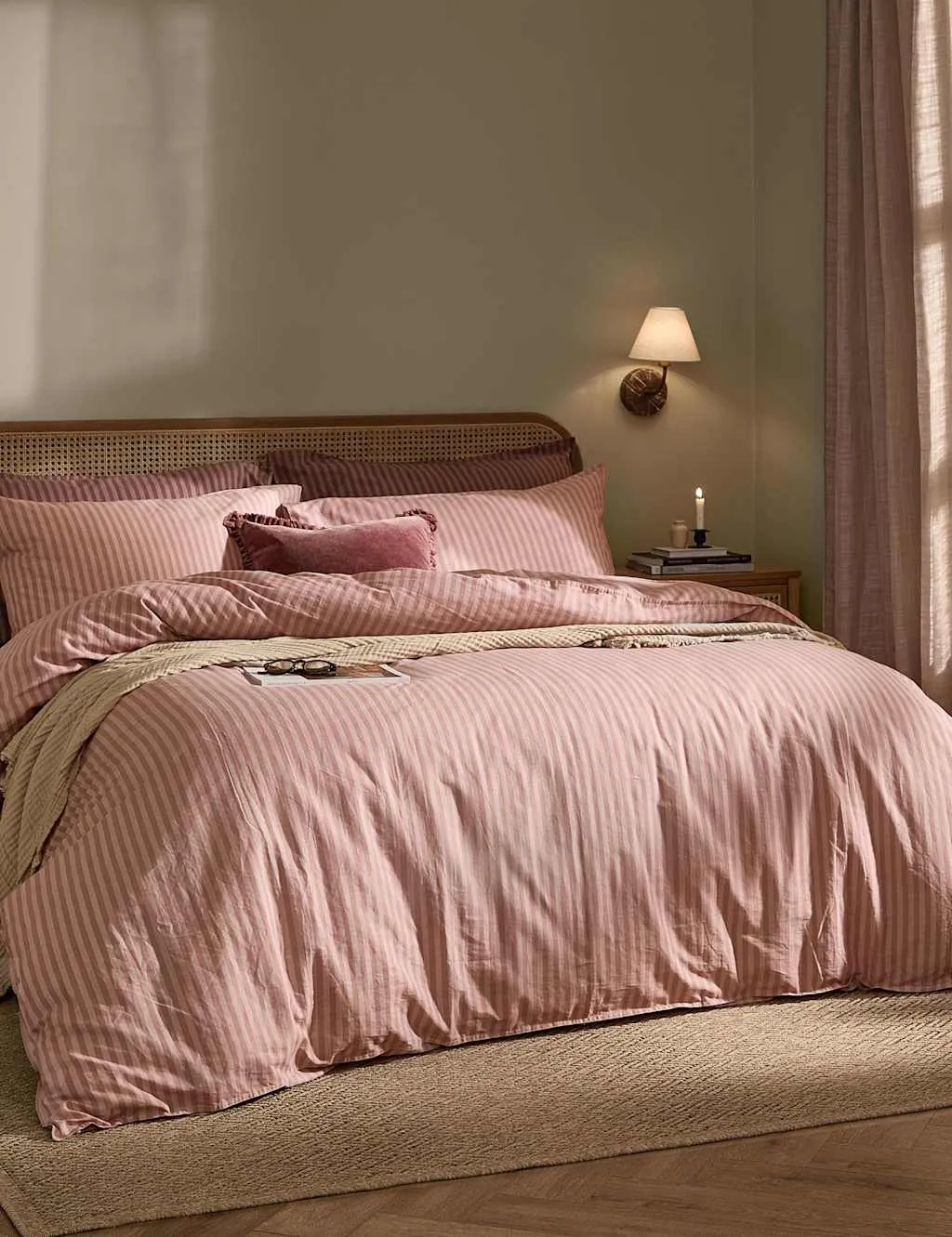 YARD Pure Cotton Marlow Stripe Duvet Cover Brown Mix