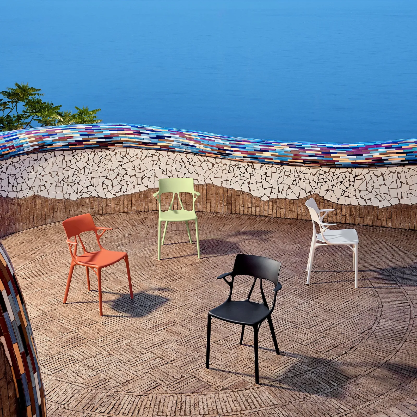 Kartell Ai Dining Chair, Orange Plastic | Barker & Stonehouse 3