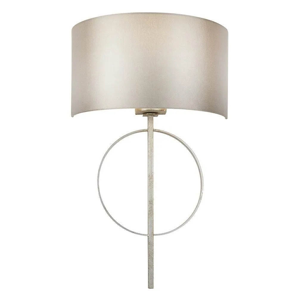 Netlighting 'TRENTO' Dimmable Stylish Contemporary Indoor Décor Fabric Wall Lamp in Metallic Silver