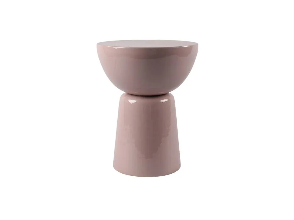 Vente-unique Metal Side Table - Shiny Light Pink - MENIRO