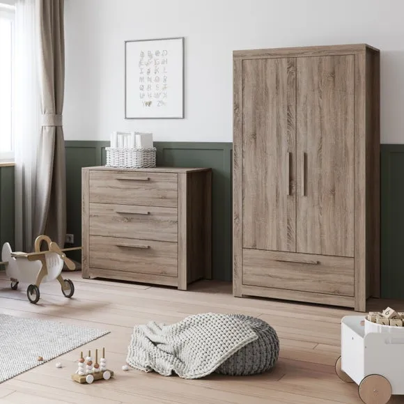 Little Acorns Ellesmere 3 Drawer Chest and Wardrobe Nursery Set 2