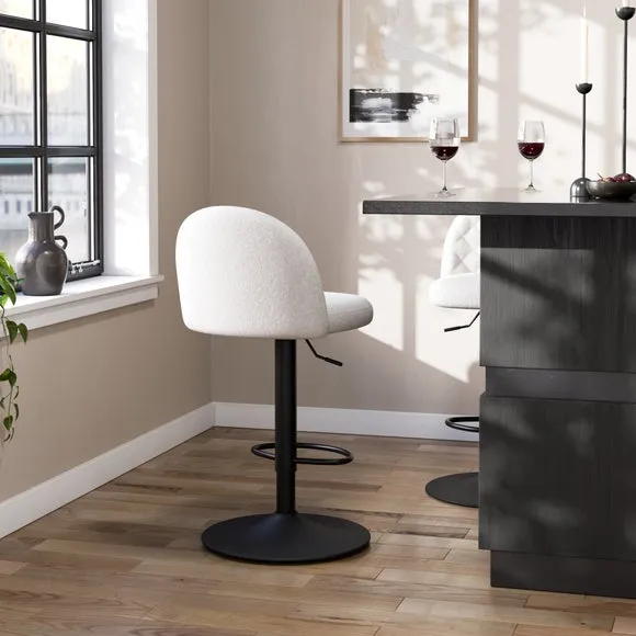 Astrid Height Adjustable Bar Stool, Boucle 2
