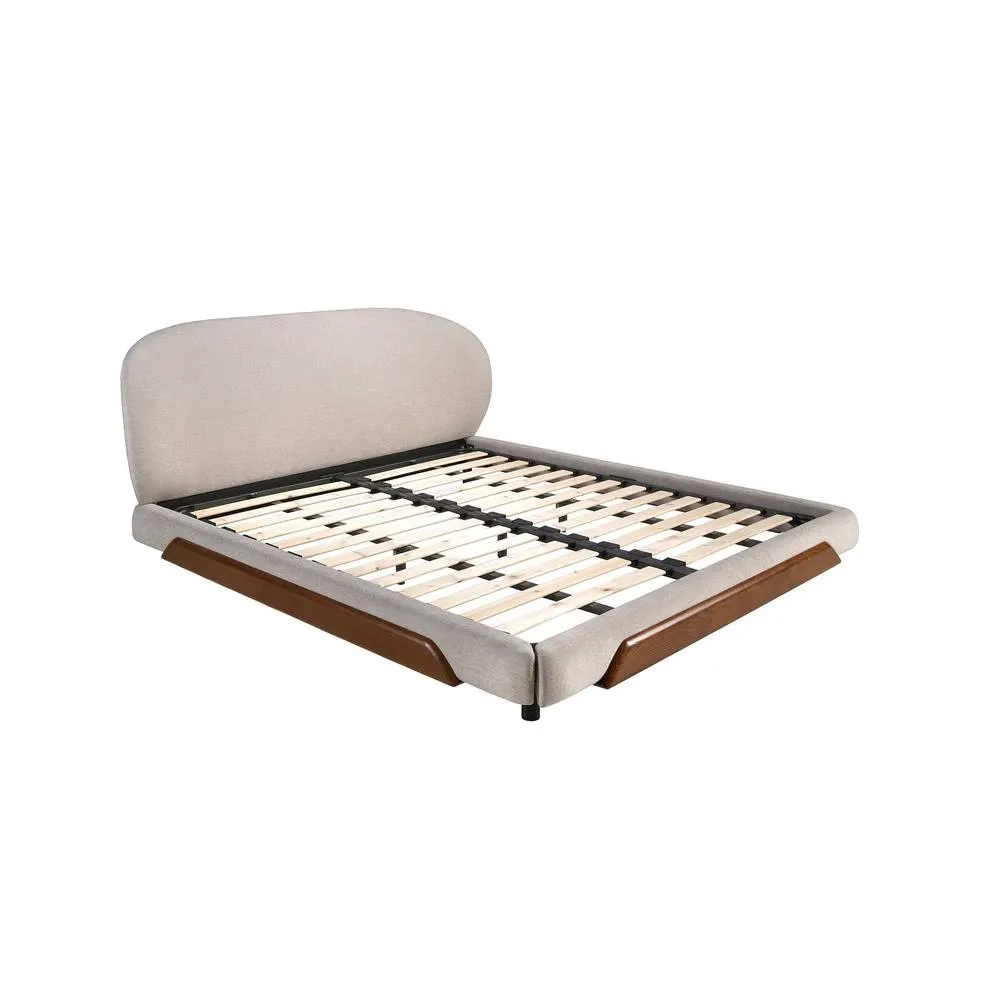 Angel Cerda Modern Double Bed in Light Grey