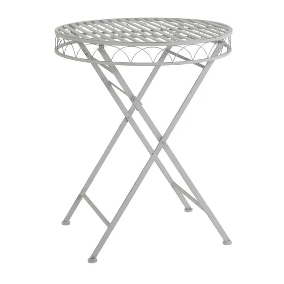 Foldable 2 Seater Wrought Iron Grey Bistro Set 6
