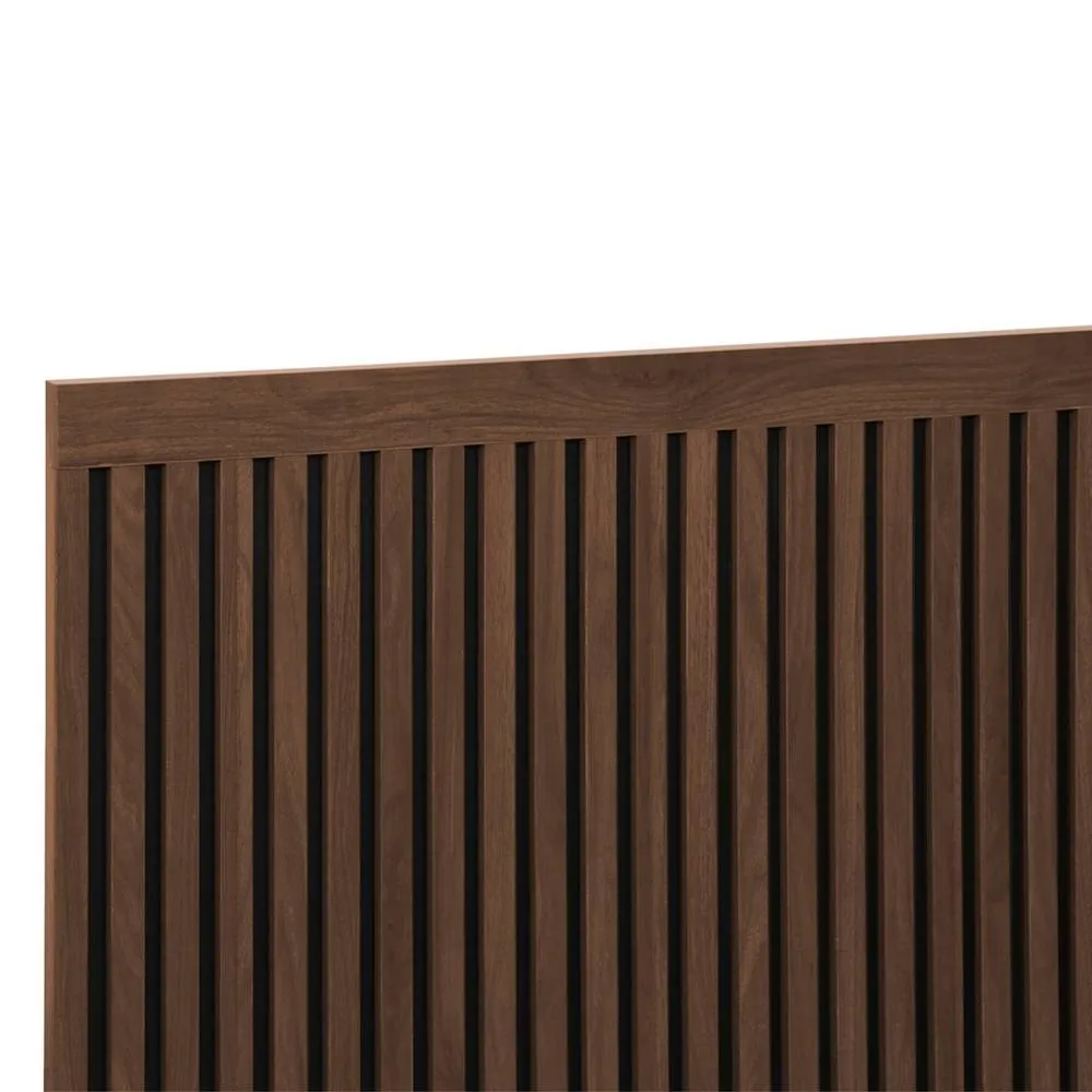 sweeek Headboard with decorative wood slats 160cm in Dark Brown 4