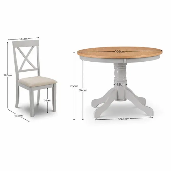 Davenport 4 Seater Round Dining Table with 4 Chairs 6