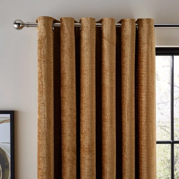Cashton Chenille Heavyweight Eyelet Curtains 1