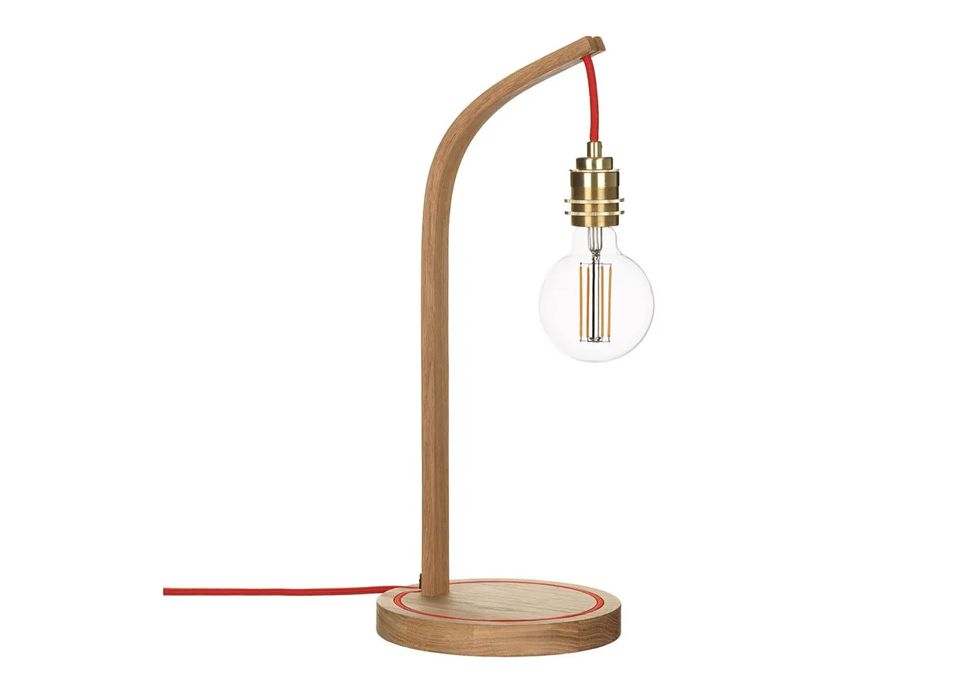 Tom Raffield Mooring Table Lamp Oak Red Flex