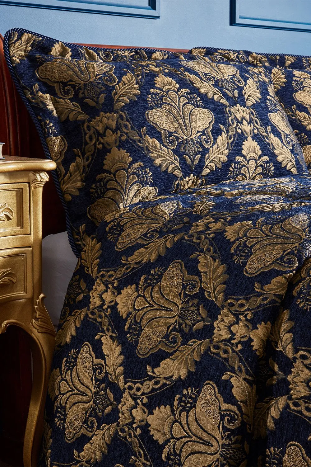 Paoletti Shiraz Jacquard Pillow Bed Sham, Blue