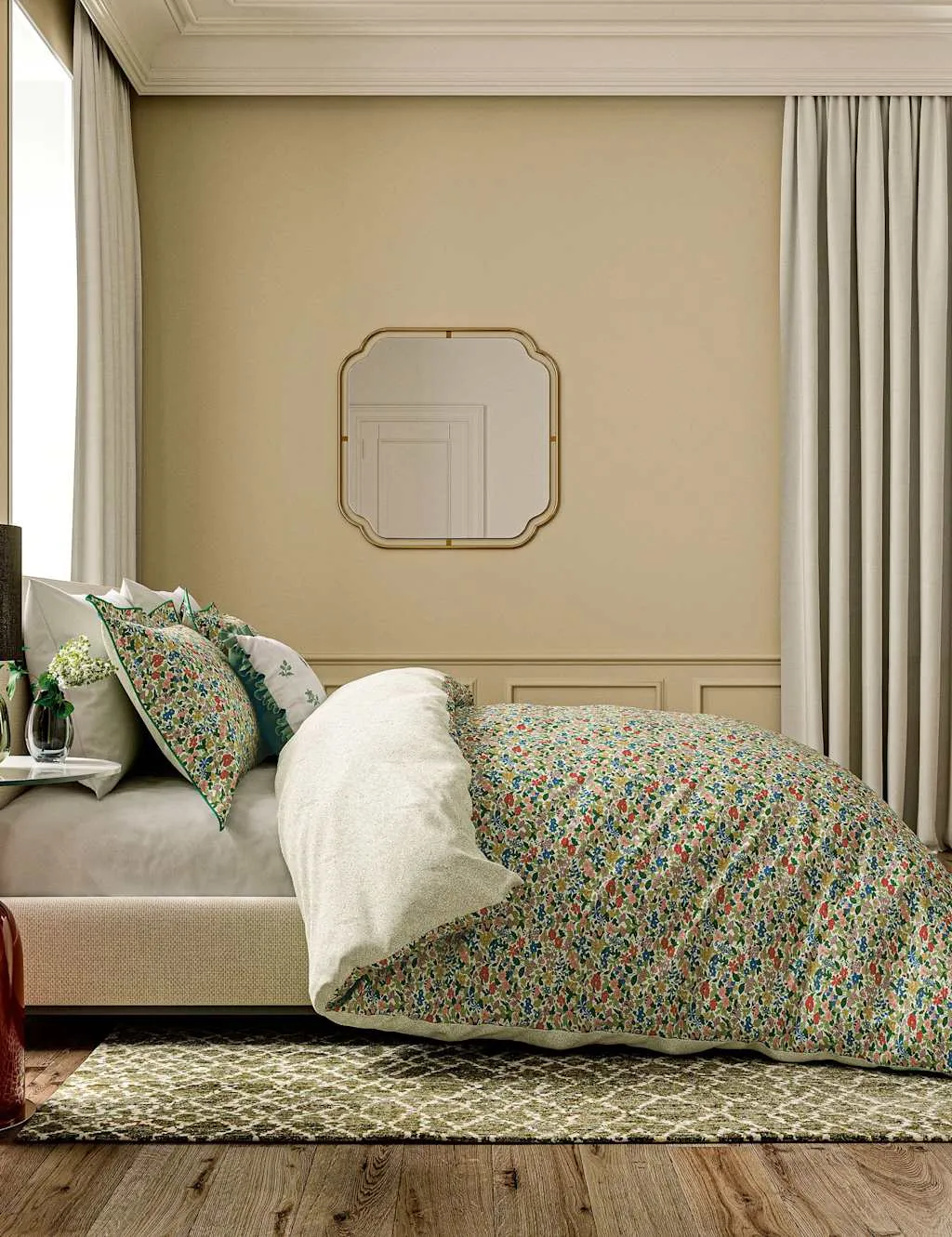V&A Pure Cotton Blossom Harmony Bedding Set Multi