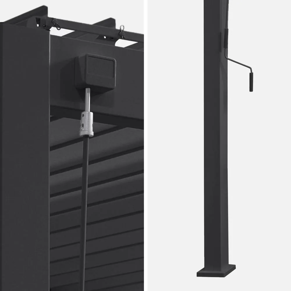 sweeek Lean to pergola with louvered roof aluminium 4 x 3m in Dark Grey 5