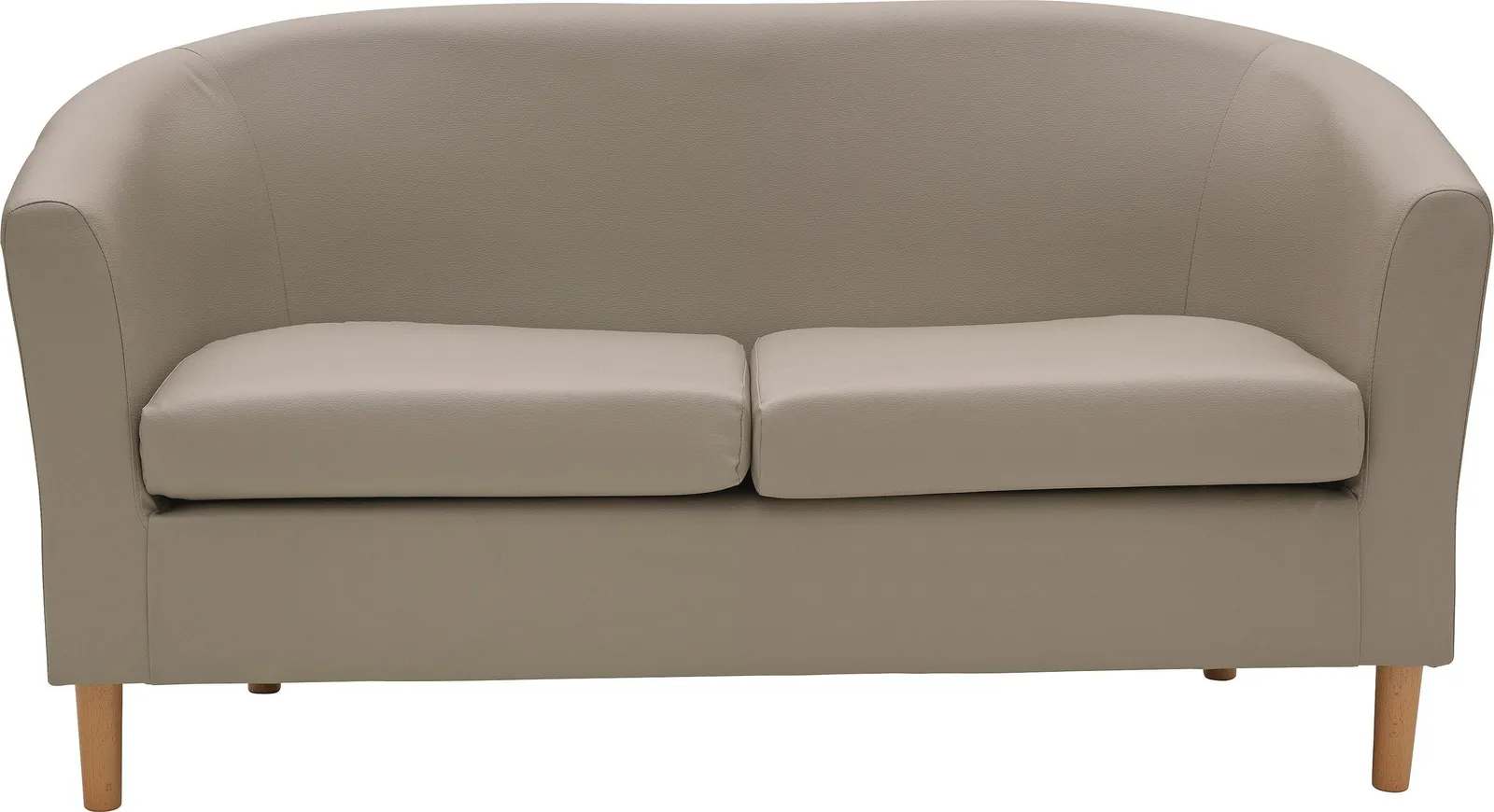 Argos Home 2 Seater Faux Leather Tub Sofa - Mocha
