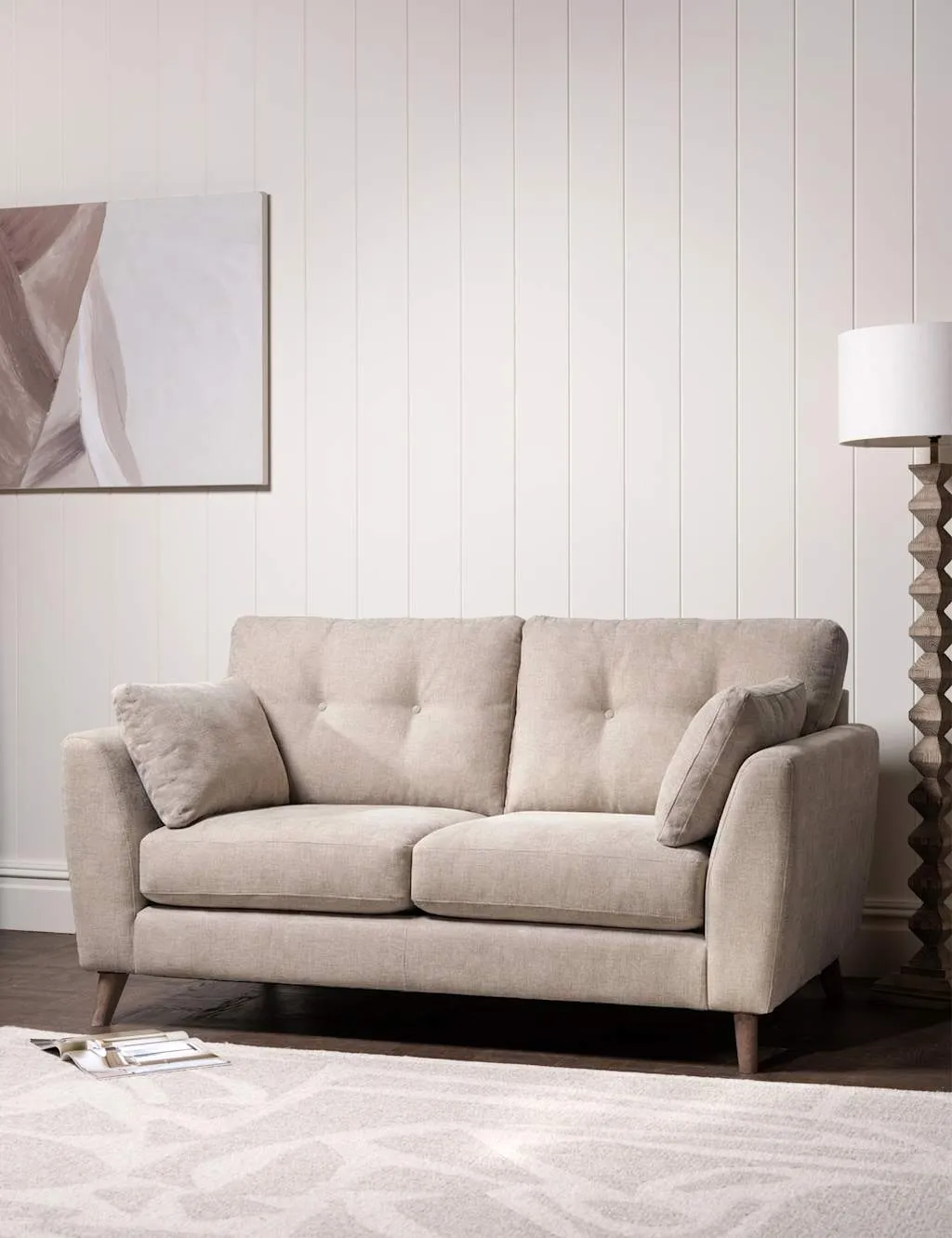 BARKER AND STONEHOUSE Ellis Chenille Medium 2 Seater Sofa Stone