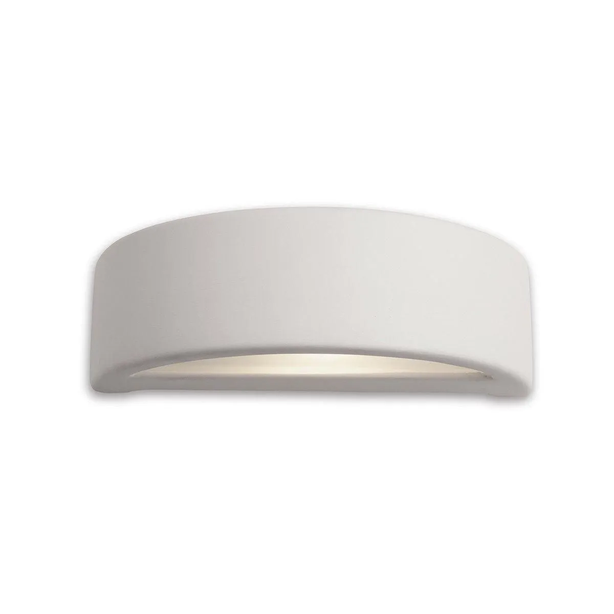Netlighting Ceramic 1 Light Indoor Plaster Wall Light 100W Unglazed Acid White Glass E27 in Clear