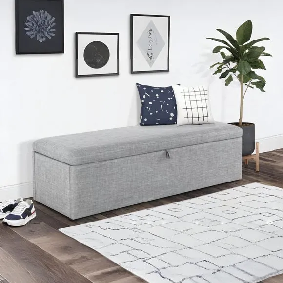 Sorrento Linen Ottoman 1